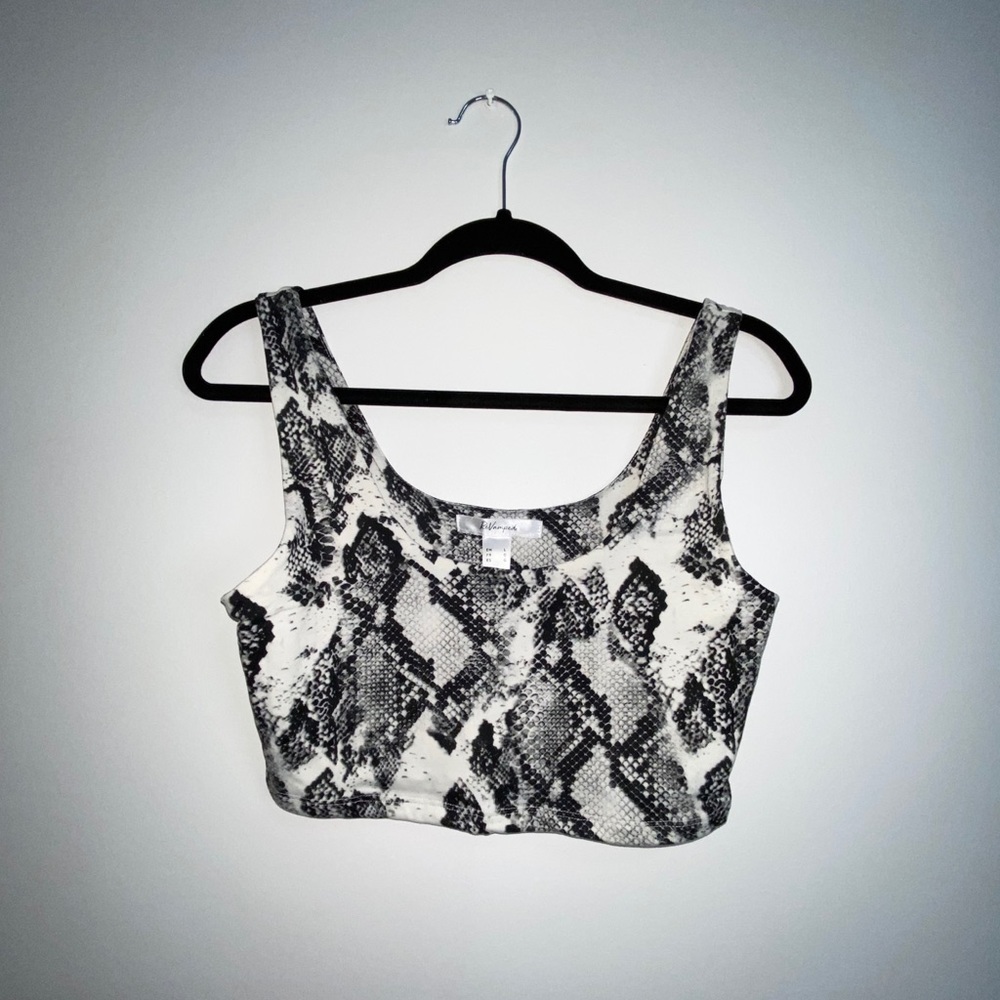Snakeskin Cropped Tank Top